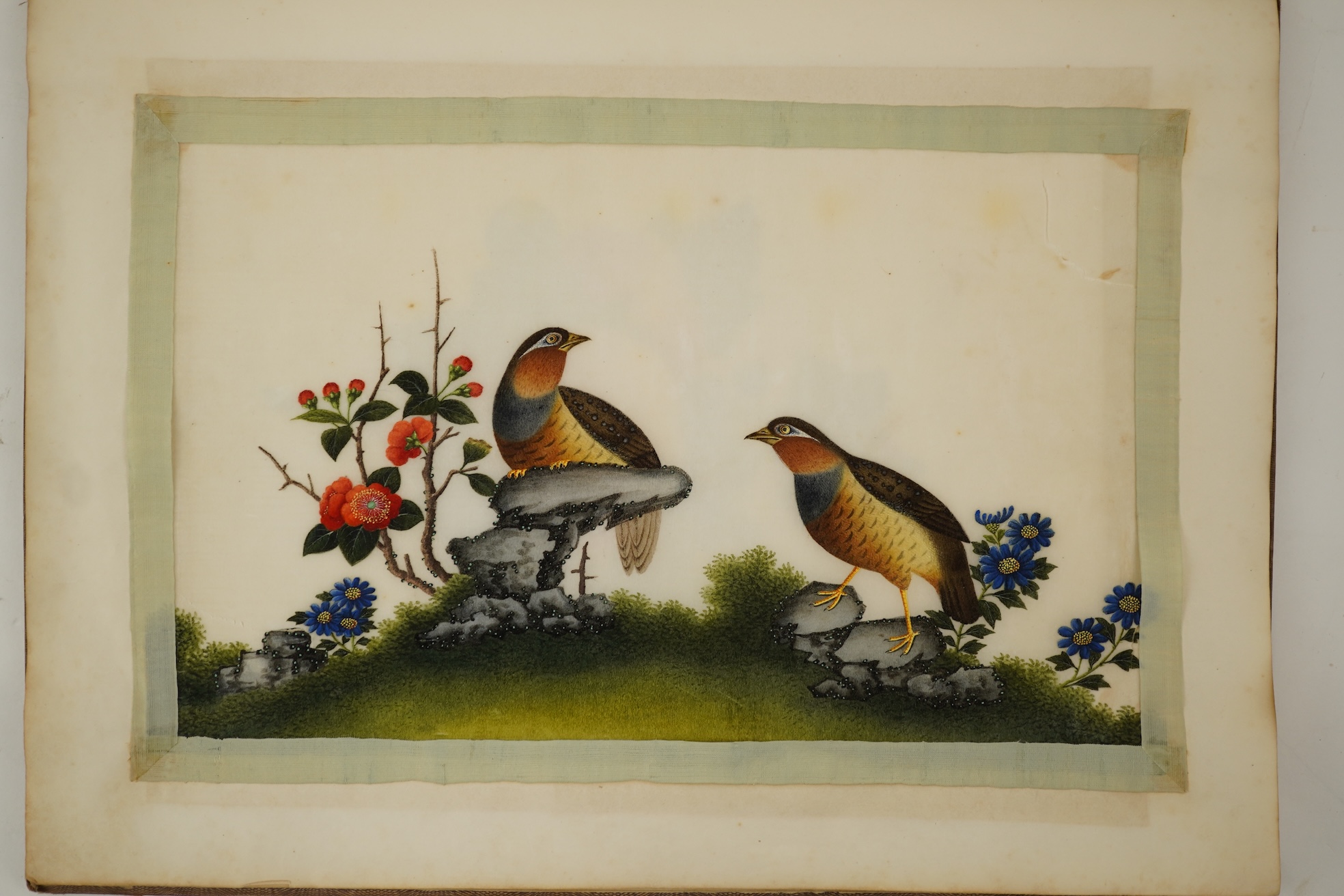 Chinese Guangzhou School , (mid 19th century), Album of 22 watercolours on pith paper and a pencil drawing on rice paper